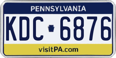 PA license plate KDC6876