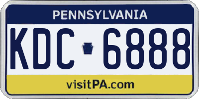PA license plate KDC6888