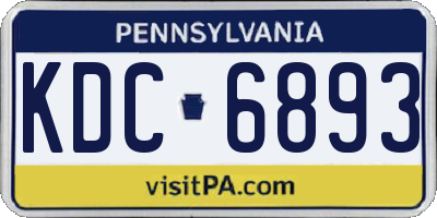 PA license plate KDC6893