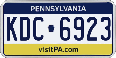 PA license plate KDC6923