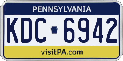 PA license plate KDC6942