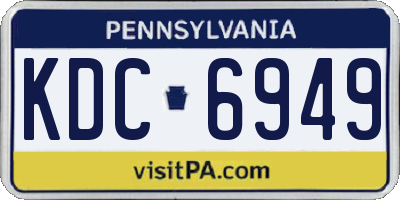 PA license plate KDC6949