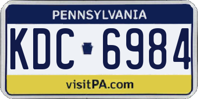 PA license plate KDC6984
