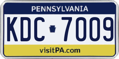 PA license plate KDC7009