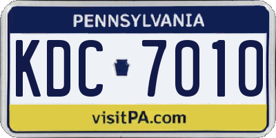 PA license plate KDC7010