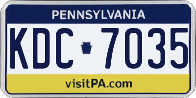 PA license plate KDC7035