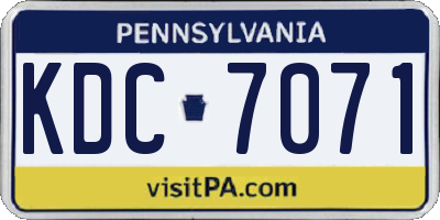 PA license plate KDC7071