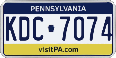 PA license plate KDC7074