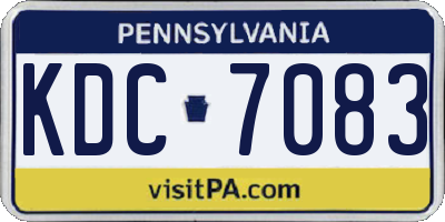 PA license plate KDC7083