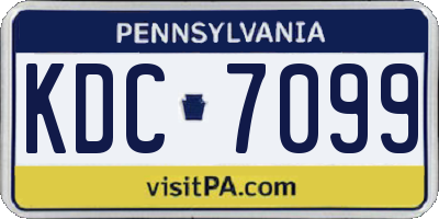 PA license plate KDC7099