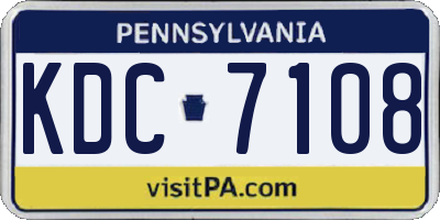 PA license plate KDC7108