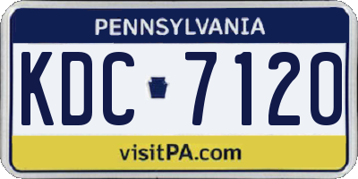 PA license plate KDC7120