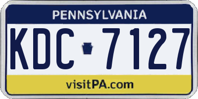 PA license plate KDC7127