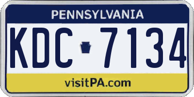 PA license plate KDC7134
