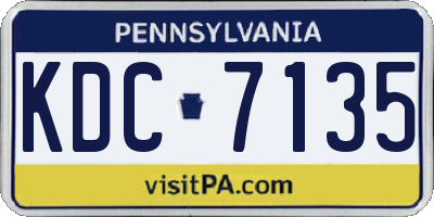 PA license plate KDC7135