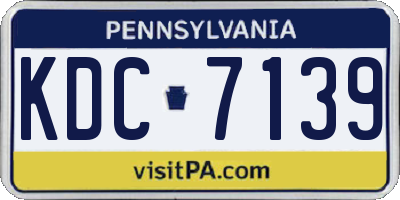 PA license plate KDC7139