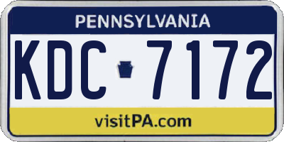 PA license plate KDC7172
