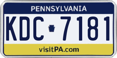 PA license plate KDC7181