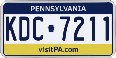 PA license plate KDC7211