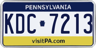PA license plate KDC7213