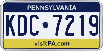 PA license plate KDC7219