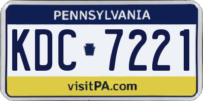 PA license plate KDC7221