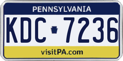 PA license plate KDC7236