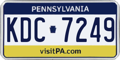 PA license plate KDC7249