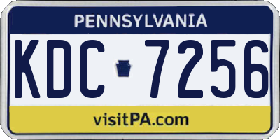 PA license plate KDC7256