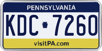 PA license plate KDC7260