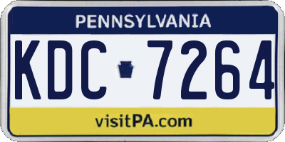 PA license plate KDC7264
