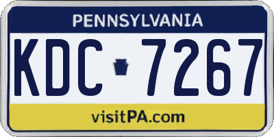 PA license plate KDC7267