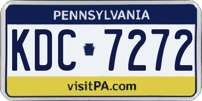 PA license plate KDC7272
