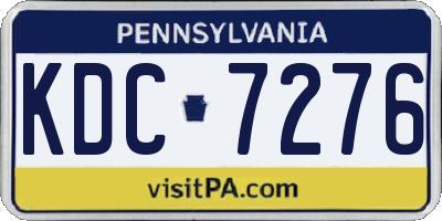 PA license plate KDC7276