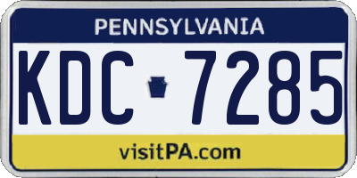 PA license plate KDC7285