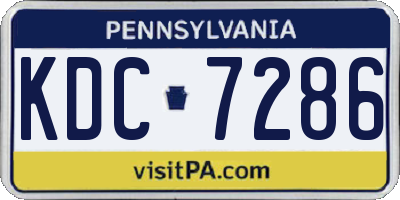 PA license plate KDC7286