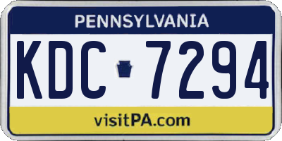 PA license plate KDC7294