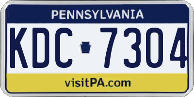 PA license plate KDC7304