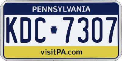 PA license plate KDC7307