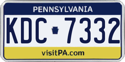 PA license plate KDC7332