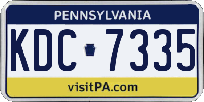 PA license plate KDC7335