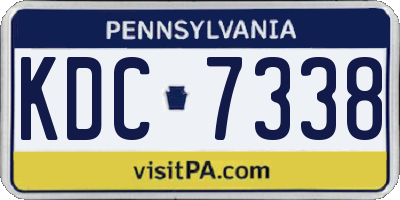 PA license plate KDC7338