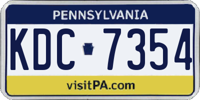 PA license plate KDC7354
