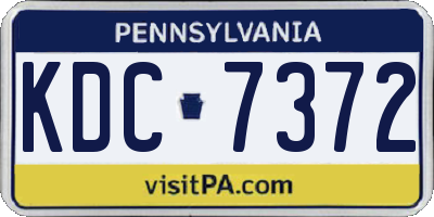 PA license plate KDC7372