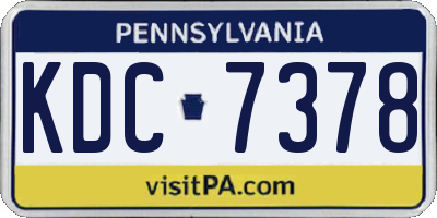 PA license plate KDC7378