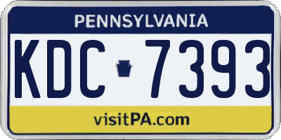 PA license plate KDC7393