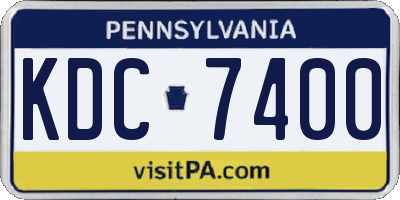 PA license plate KDC7400