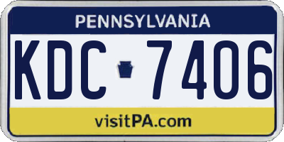 PA license plate KDC7406