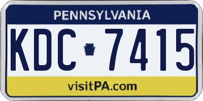 PA license plate KDC7415