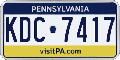 PA license plate KDC7417